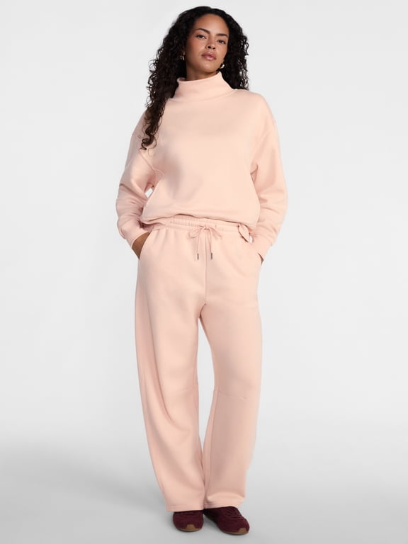 Women's Mock Neck Sweatshirt and Sweatpants Set, 2-Piece, Sizes XS-4X