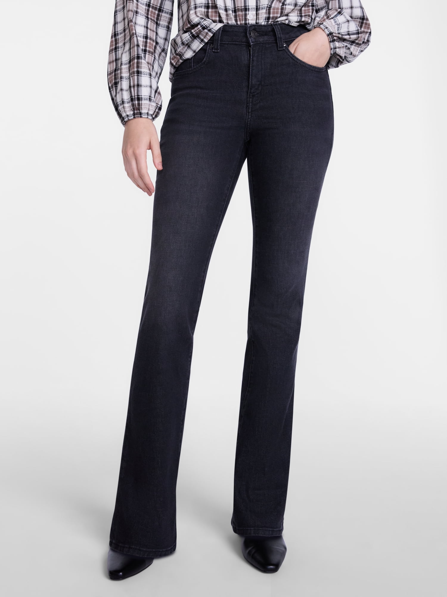 Scenario Women's Mid Rise Bootcut Jeans, Sizes 0-20, 0S-20S, 4L-14L