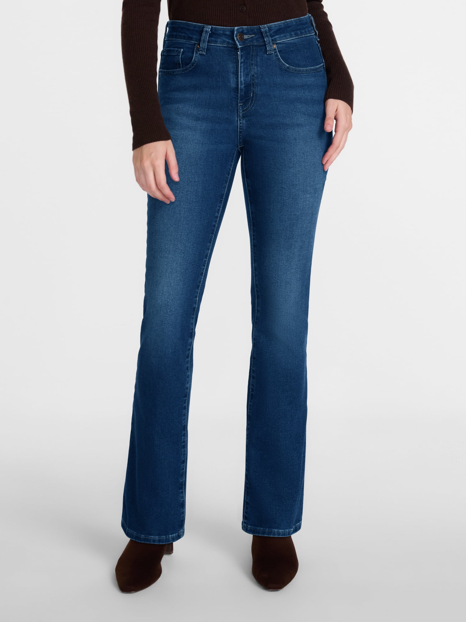 Scenario Women's Mid Rise Bootcut Jeans, Sizes 0-20, 0S-20S, 4L-14L