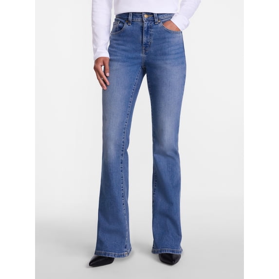 Scenario Women's Mid Rise Bootcut Jeans, Sizes 0-20, 0S-20S, 4L-14L