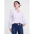 thumbnail image 1 of Scenario Women's and Women's Plus Embroidery Top with Lace Inserts, Sizes XS-4X, 1 of 7