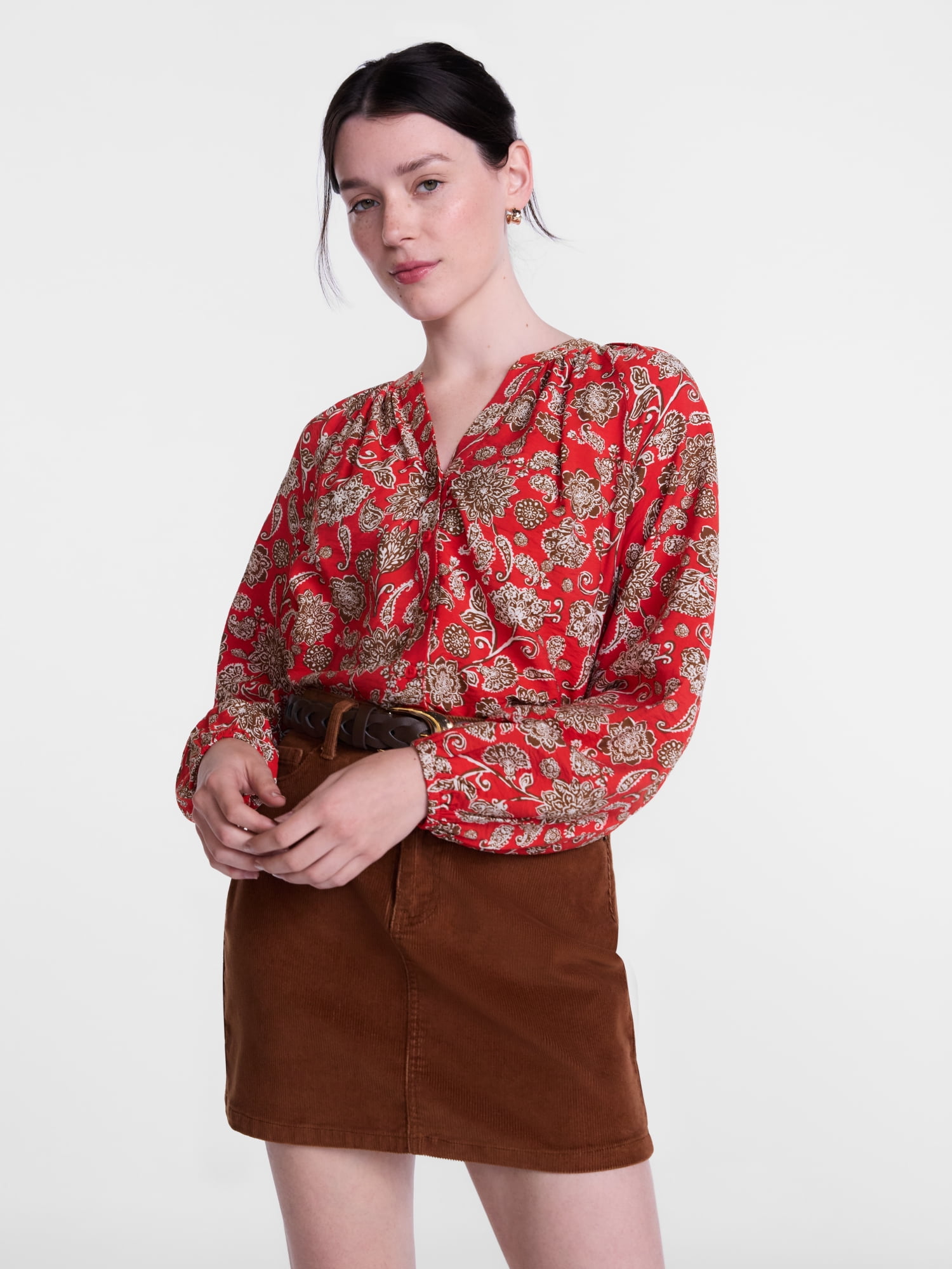 Scenario Women's Top with Poet Sleeves, Sizes XS-XXXL