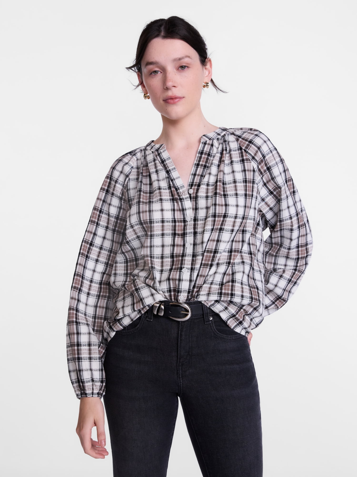 Scenario Women's Top with Poet Sleeves, Sizes XS-XXXL