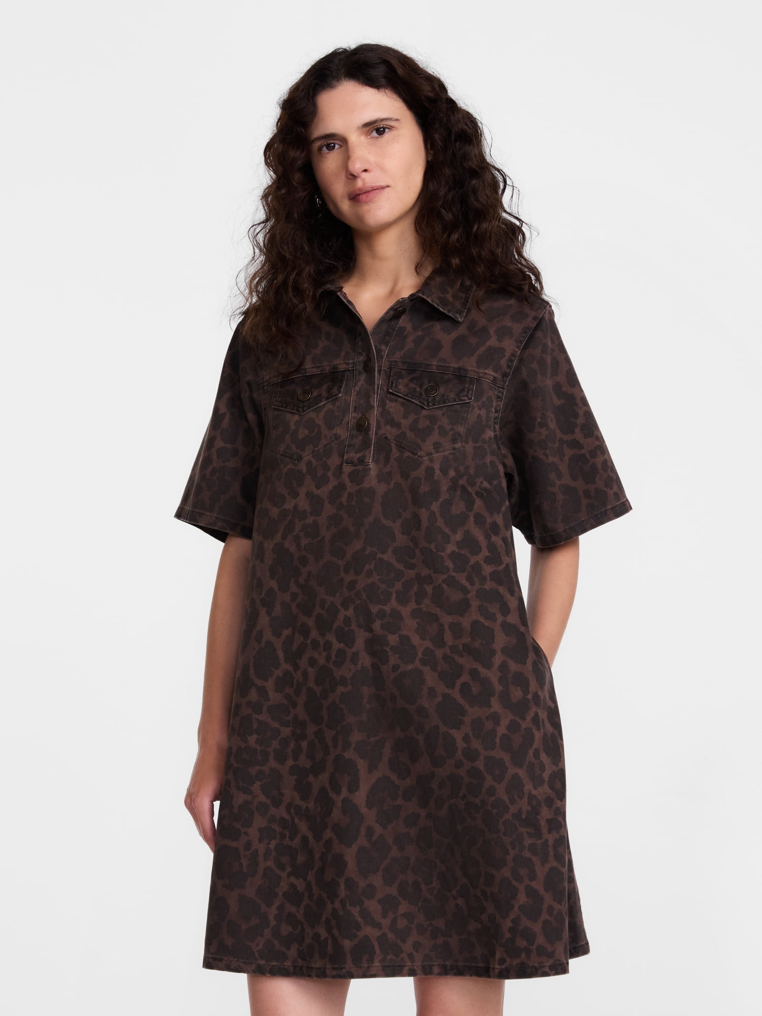 Scenario Women's and Women's Plus Printed Denim Dress, Sizes XS-4X