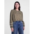 thumbnail image 1 of Scenario Women's and Women's Plus Quilted Detail Long Sleeve Top, Sizes XS-4X, 1 of 6