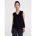 thumbnail image 1 of Scenario Women's and Women's Plus Ruffle Neck Tank Top with Tie Front, Sizes XS-4X, 1 of 6