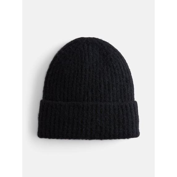 Scenario Women's Rib Knit Beanie, Black Soot