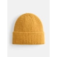 thumbnail image 1 of Scenario Women's Rib Knit Beanie, Yellow Dust, 1 of 4