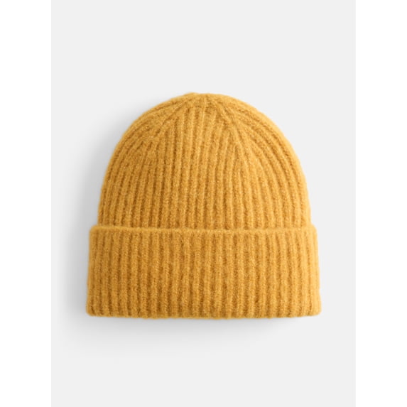 Scenario Women's Rib Knit Beanie, Yellow Dust