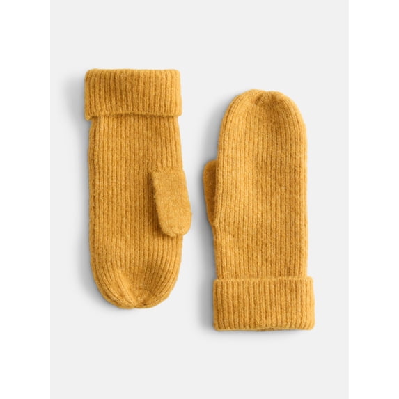 Scenario Women's Rib Mittens, Yellow Dust