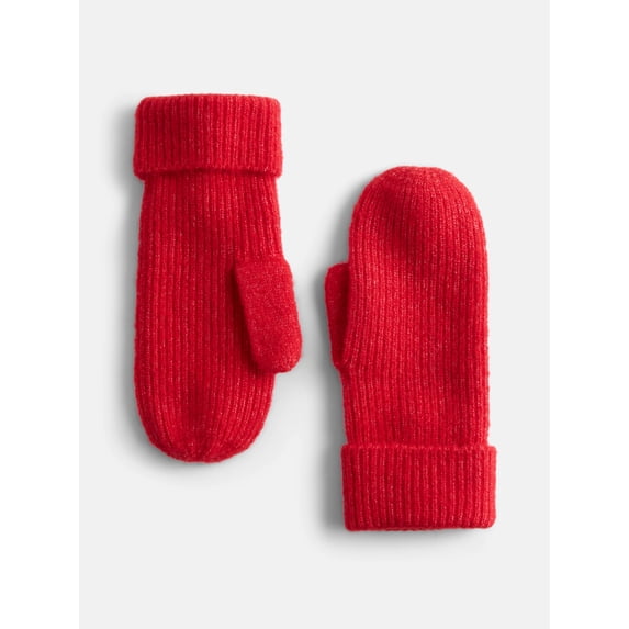 Scenario Women's Rib Mittens, Red Rooster