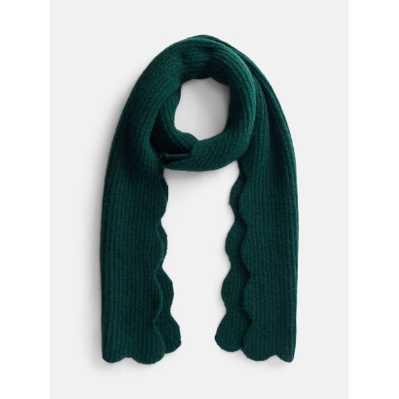 Scenario Women's Rib Knit Scarf, Green