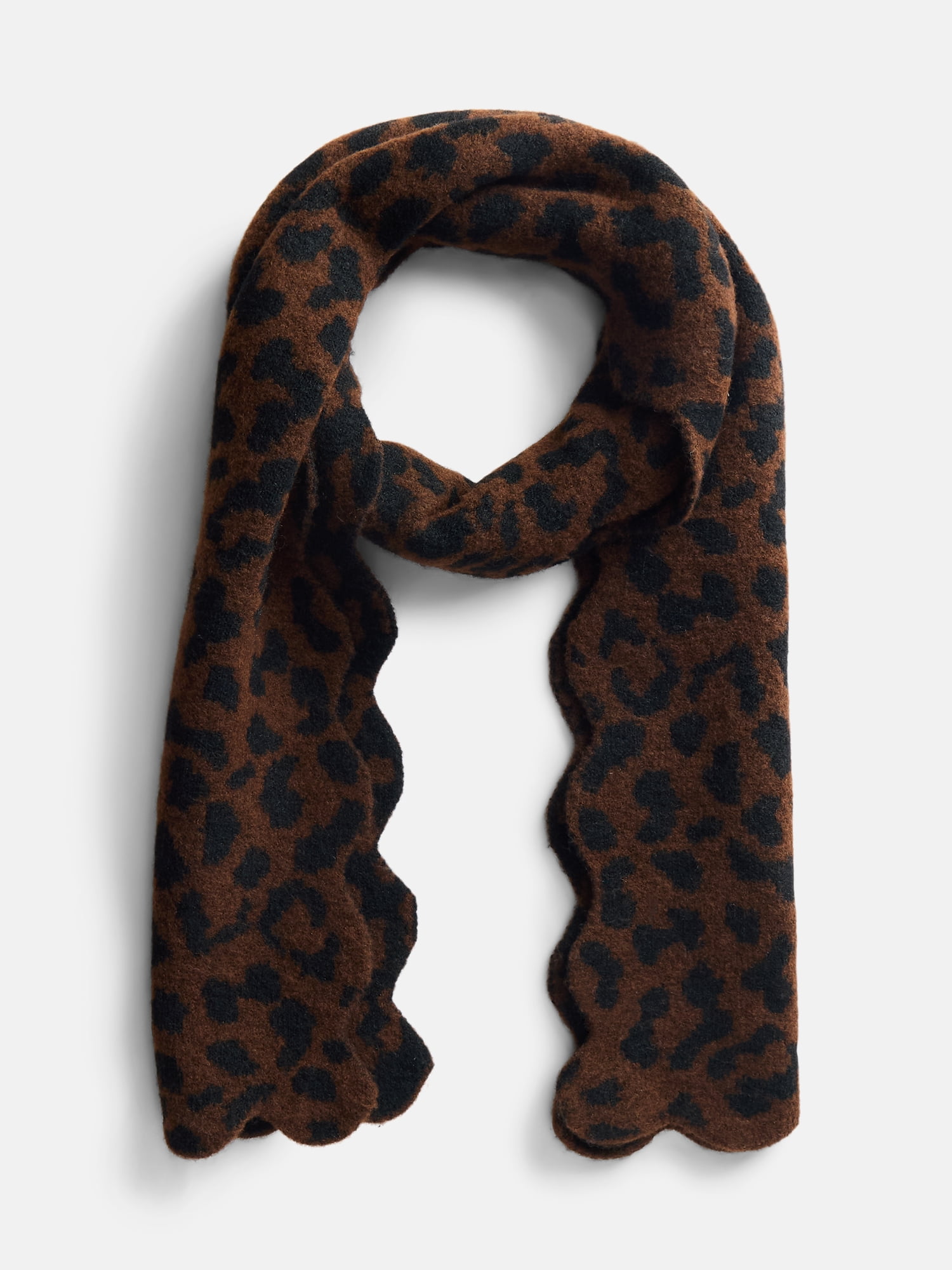 Scenario Women's Leopard Print Knit Scarf, Brown Stallion