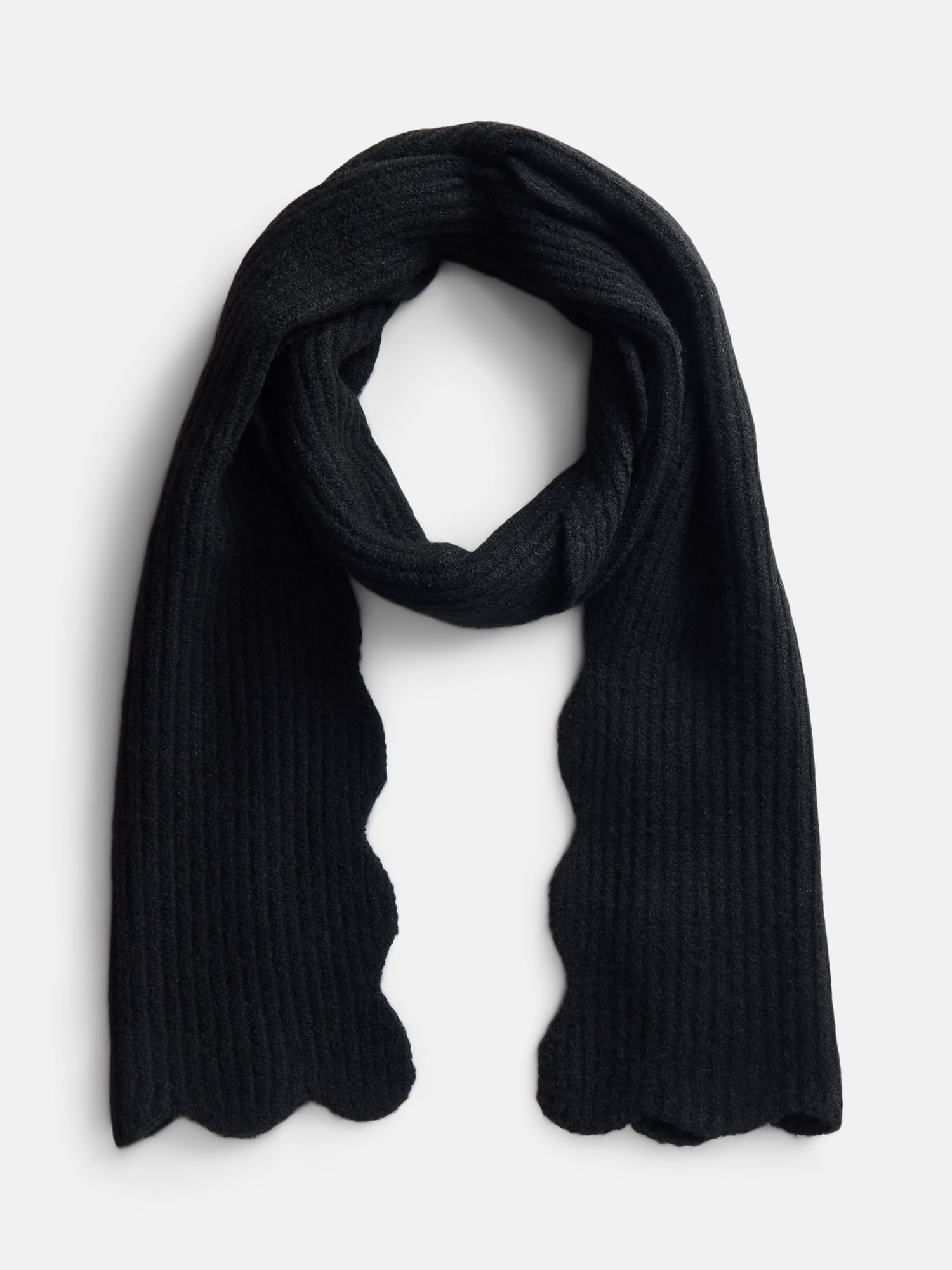 Scenario Women's Rib Knit Scarf, Black