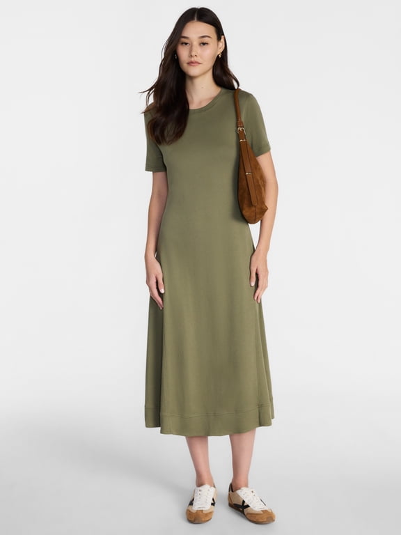 Women's Seamed Knit Midi Dress, Sizes XS-XXXL