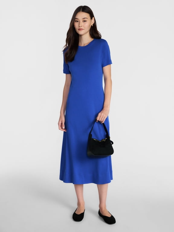 Women's Seamed Knit Midi Dress, Sizes XS-XXXL