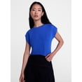thumbnail image 1 of Scenario Women's and Women's Plus Shirred Shoulder Tee, Sizes XS-4X, 1 of 6