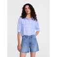 thumbnail image 1 of Scenario Women's Button Front Shirt with Puff Sleeves, Sizes XS-XXXL, 1 of 6