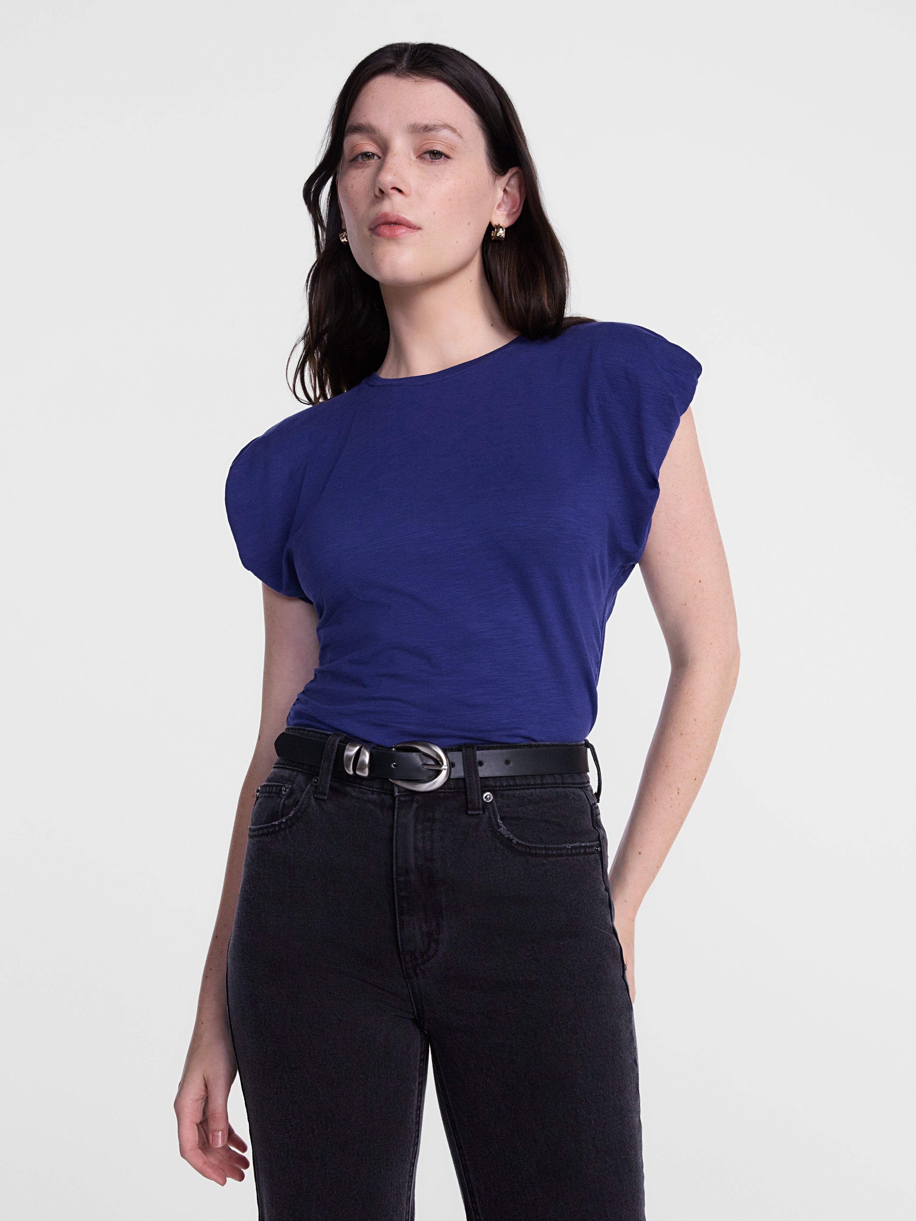 Scenario Women's and Women's Plus Tee with Short Bubble Cap Sleeves, Sizes XS-4X