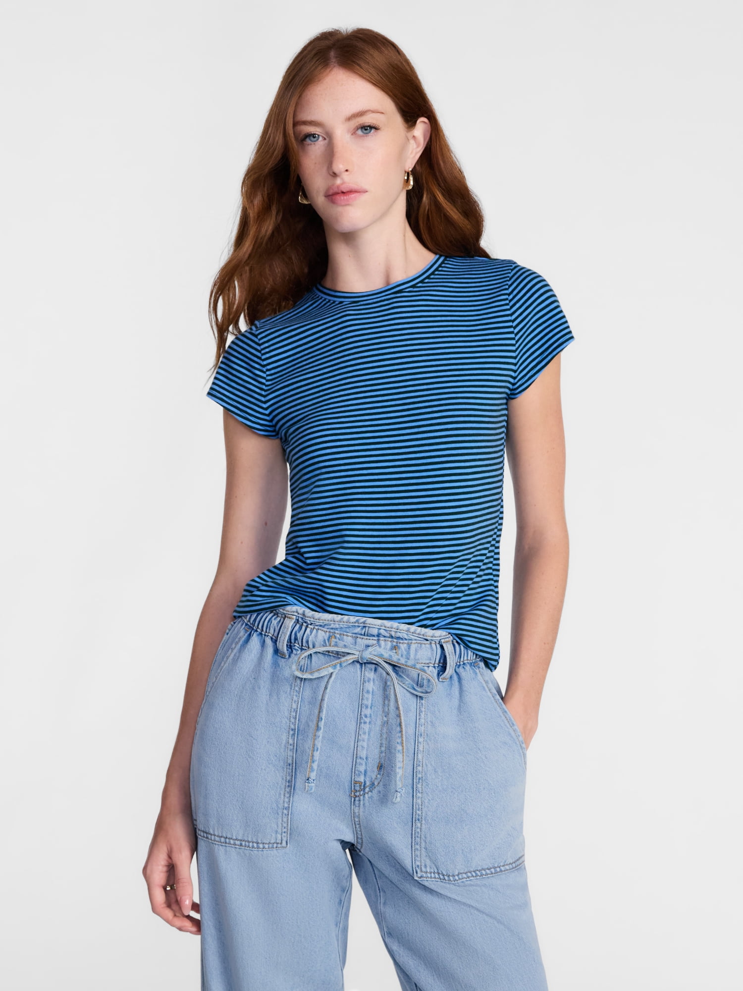 Scenario Women's and Women's Plus Tee with Short Cap Sleeves, Sizes XS-4X