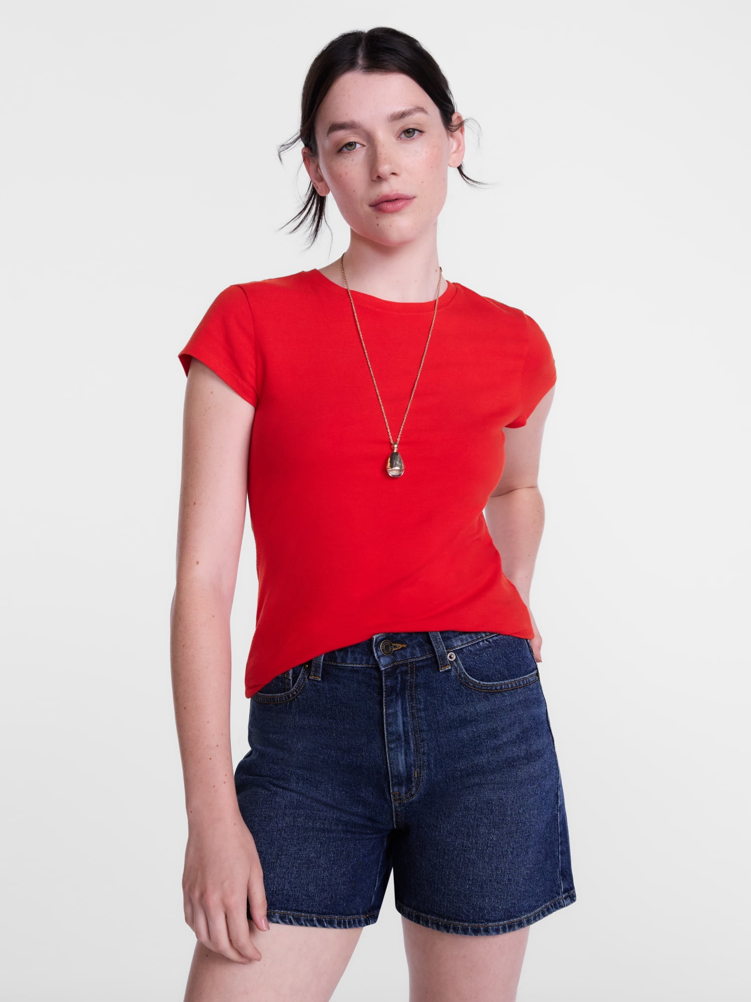 Scenario Women's and Women's Plus Tee with Short Cap Sleeves, Sizes XS-4X