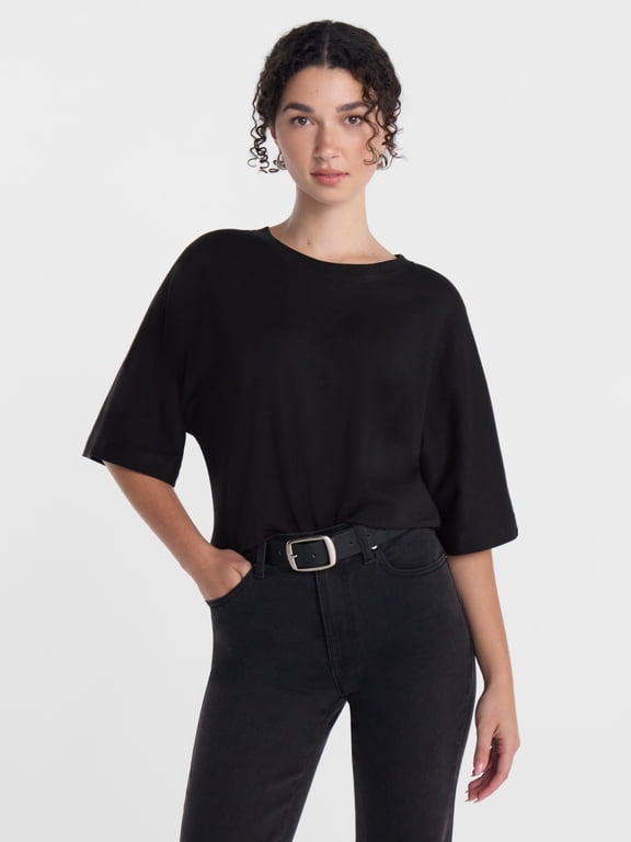 Women's Dolman Top with Short Sleeves, Sizes XS-XXXL