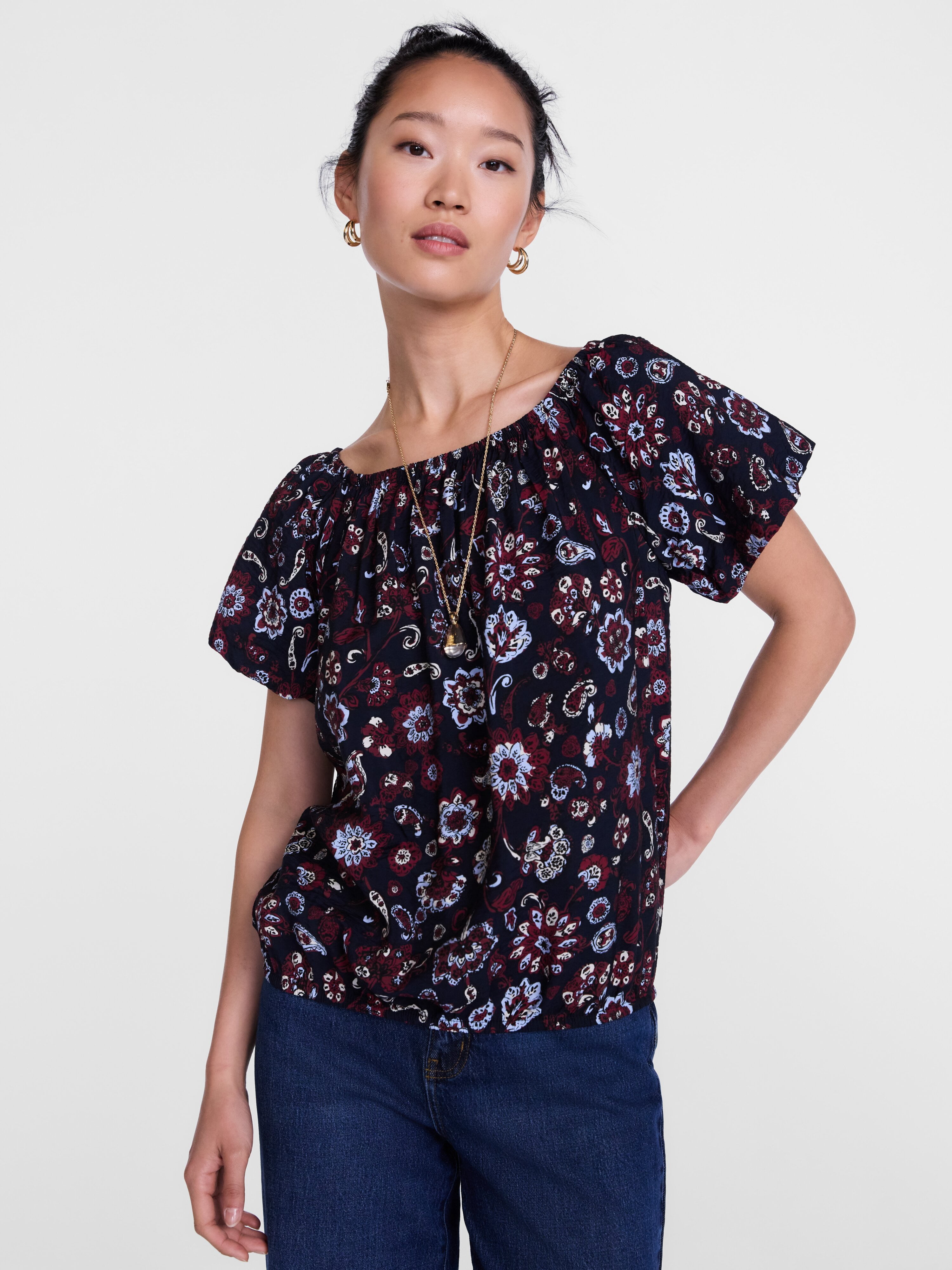 Scenario Women's Puff Sleeve Top, Sizes XS-XXXL