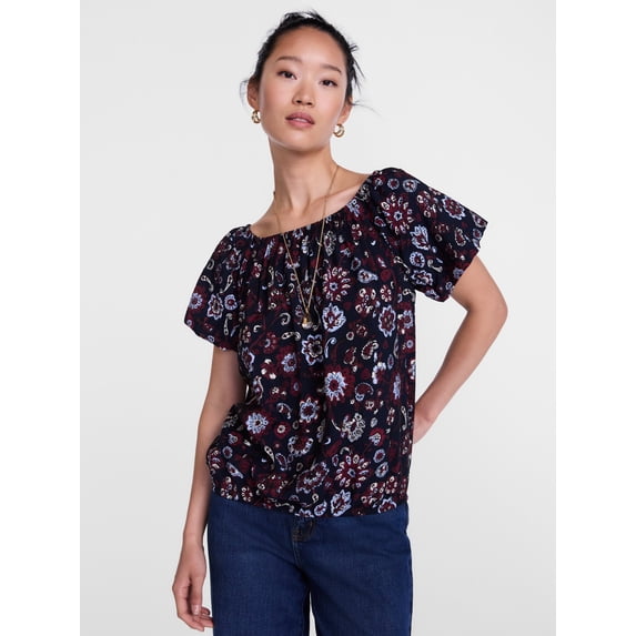 Scenario Women's Puff Sleeve Top, Sizes XS-XXXL