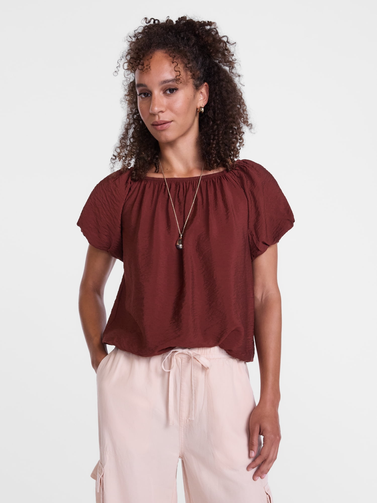 Scenario Women's Puff Sleeve Top, Sizes XS-XXXL