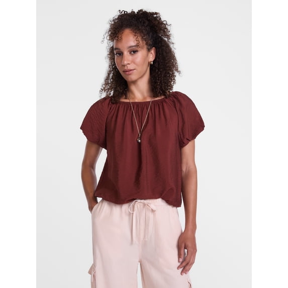 Scenario Women's Puff Sleeve Top, Sizes XS-XXXL