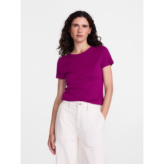 Scenario Women's Rib Tee with Short Sleeves, Sizes XS-XXXL