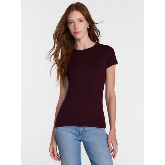 Scenario Women's Rib Tee with Short Sleeves, Sizes XS-XXXL