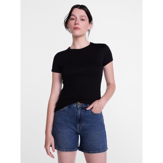 Scenario Women's Rib Tee with Short Sleeves, Sizes XS-XXXL