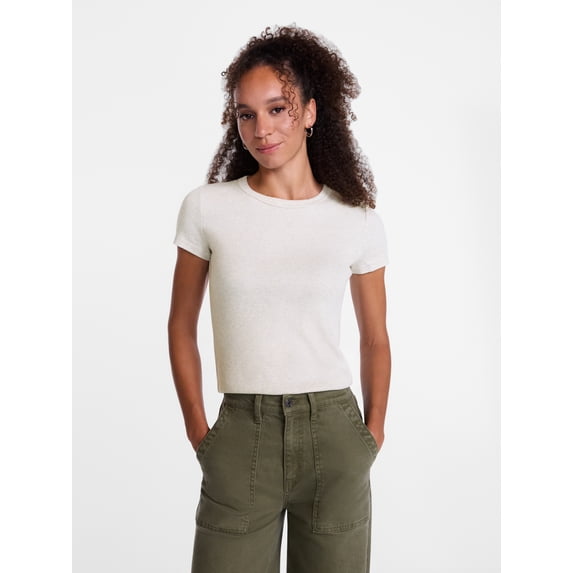 Scenario Women's Rib Tee with Short Sleeves, Sizes XS-XXXL