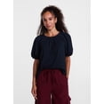 thumbnail image 1 of Scenario Women's Textured Top with Short Puff Sleeves, Sizes XS-XXXL, 1 of 6