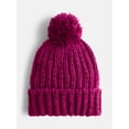 thumbnail image 1 of Scenario Women's Chunky Textured Beanie, One Size Fits Most, Velvet Plum, 1 of 5