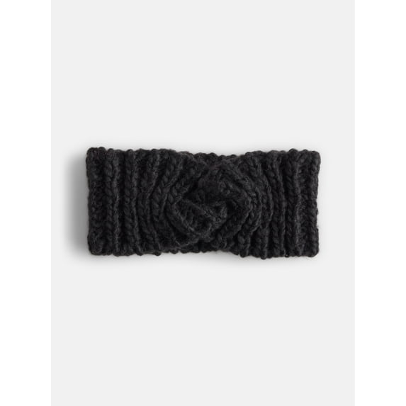 Scenario Women's Chunky Textured Headband, One Size Fits Most, Black Soot