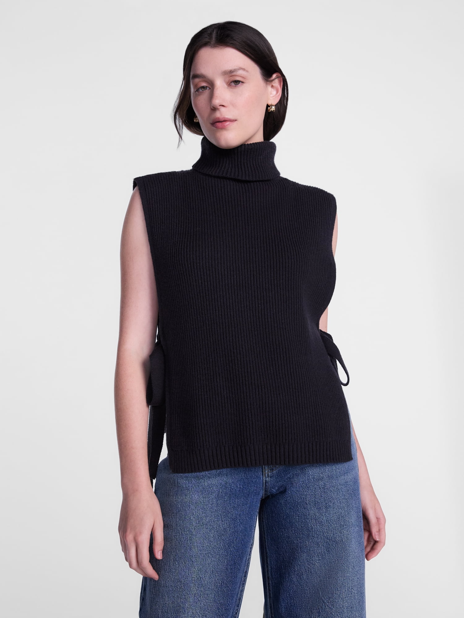 Scenario Women's Turtleneck Sweater Vest, Lightweight, Sizes S-XXXL
