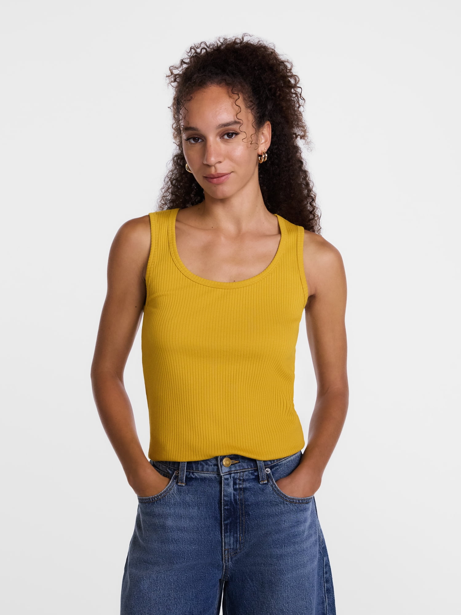 Scenario Women's Wide Ribbed Tank Top, Sizes XS-XXXL