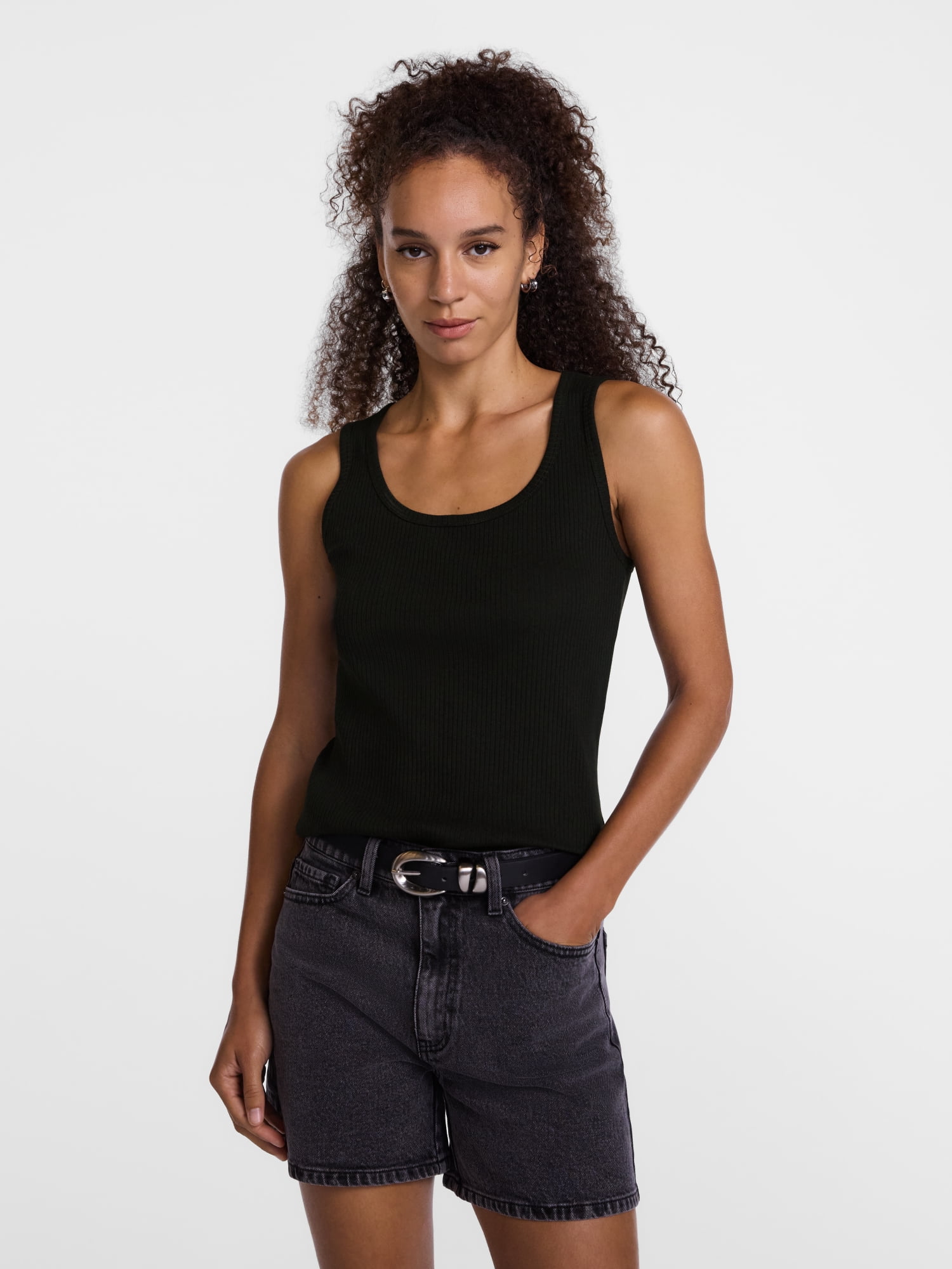 Scenario Women's Wide Ribbed Tank Top, Sizes XS-XXXL