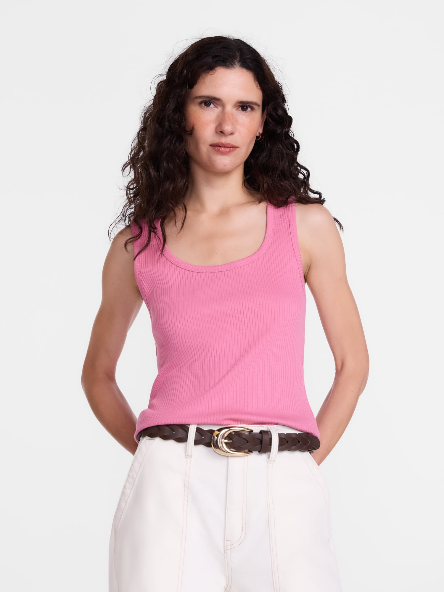 Scenario Women's Wide Ribbed Tank Top, Sizes XS-XXXL