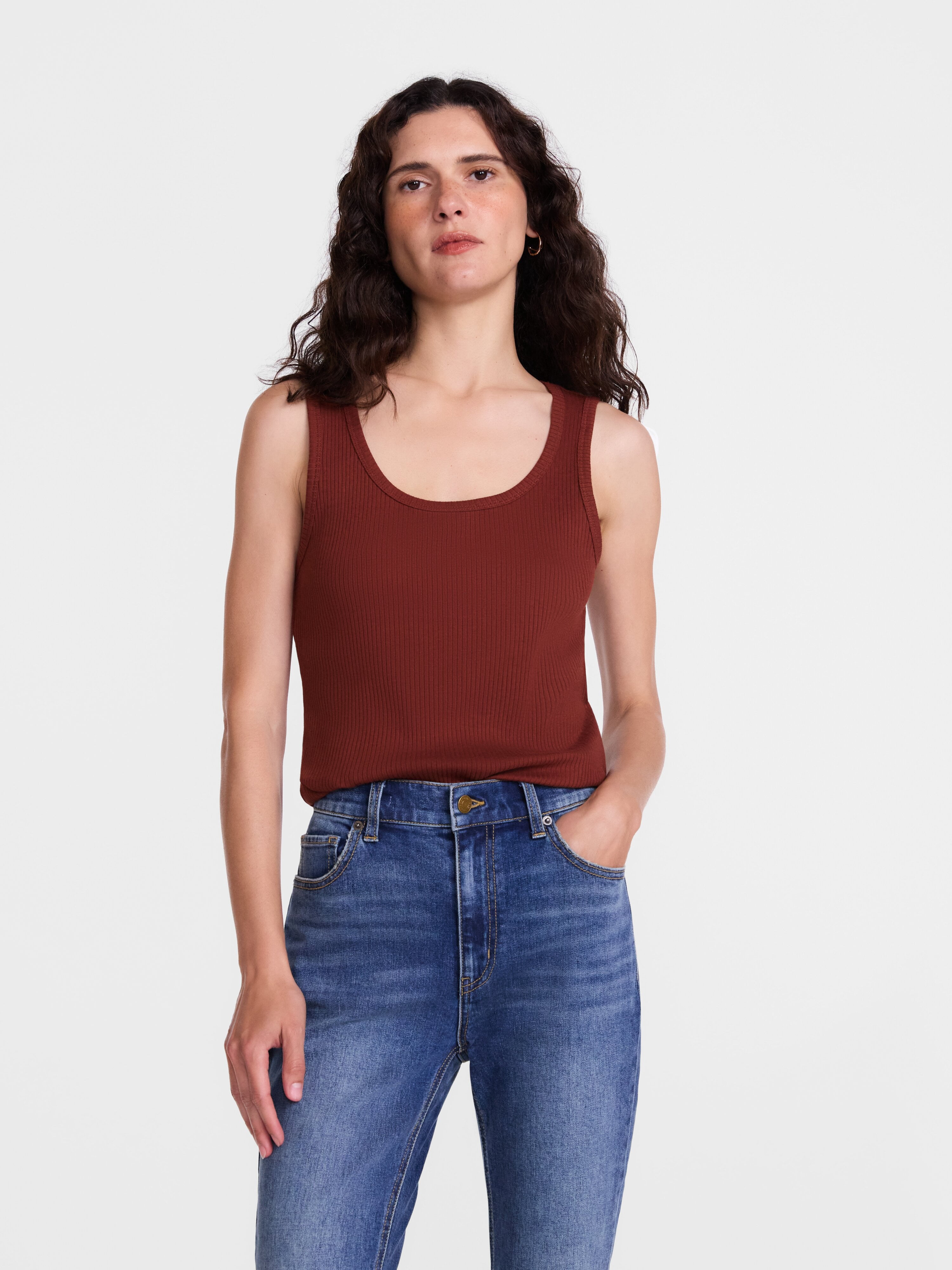 Scenario Women's Wide Ribbed Tank Top, Sizes XS-XXXL