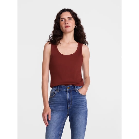 Scenario Women's Wide Ribbed Tank Top, Sizes XS-XXXL