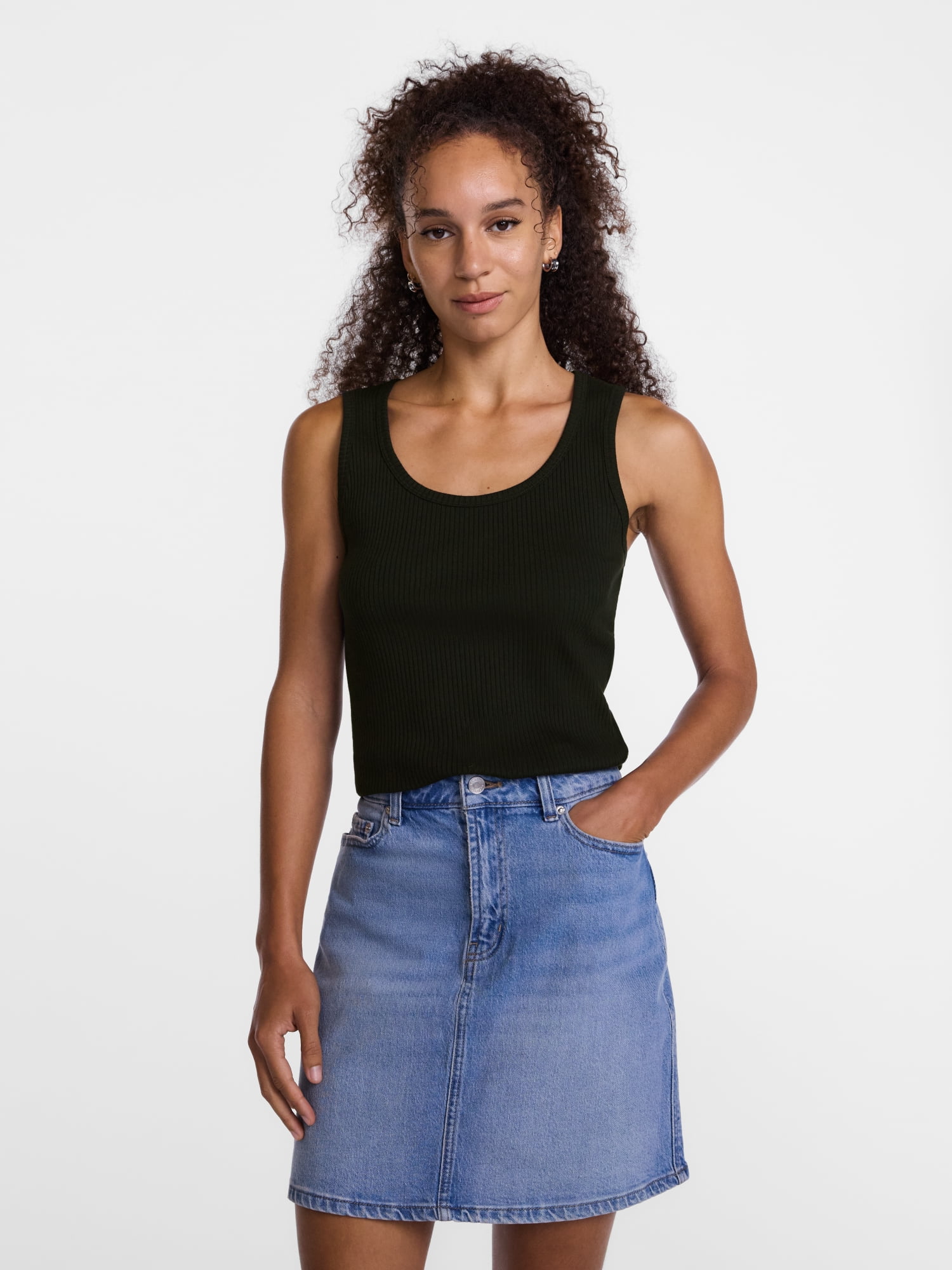 Scenario Women's Wide Ribbed Tank Top, Sizes XS-XXXL