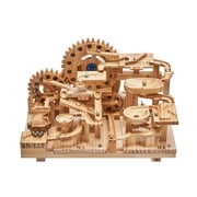 SN115 Marble Run Mechanical Steel Ball Track Wooden Puzzle Kit, 3D Assembly Model Building Set With Gear Driven Display Decor For Hobbyists