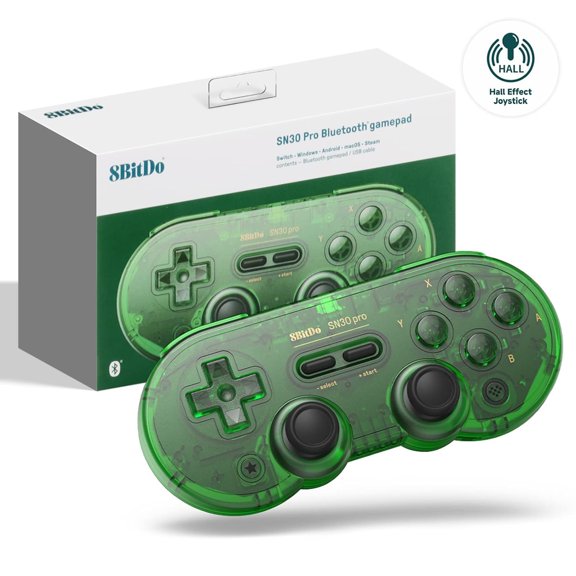 SN30 Pro Wireless Bluetooth Game Controller Gamepad (Hall Effect Joystick Update) for Steam Mac PC Android Windows MacOS (Green)