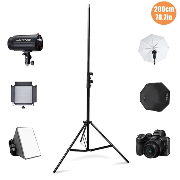 SN304 Studio Light Stand,200cm stable Light Stand with 1/4 Screw Head,GODOX Professional Light Stand Photography, Compatible for Strobe Light/Webcams/Cameras/Softbox