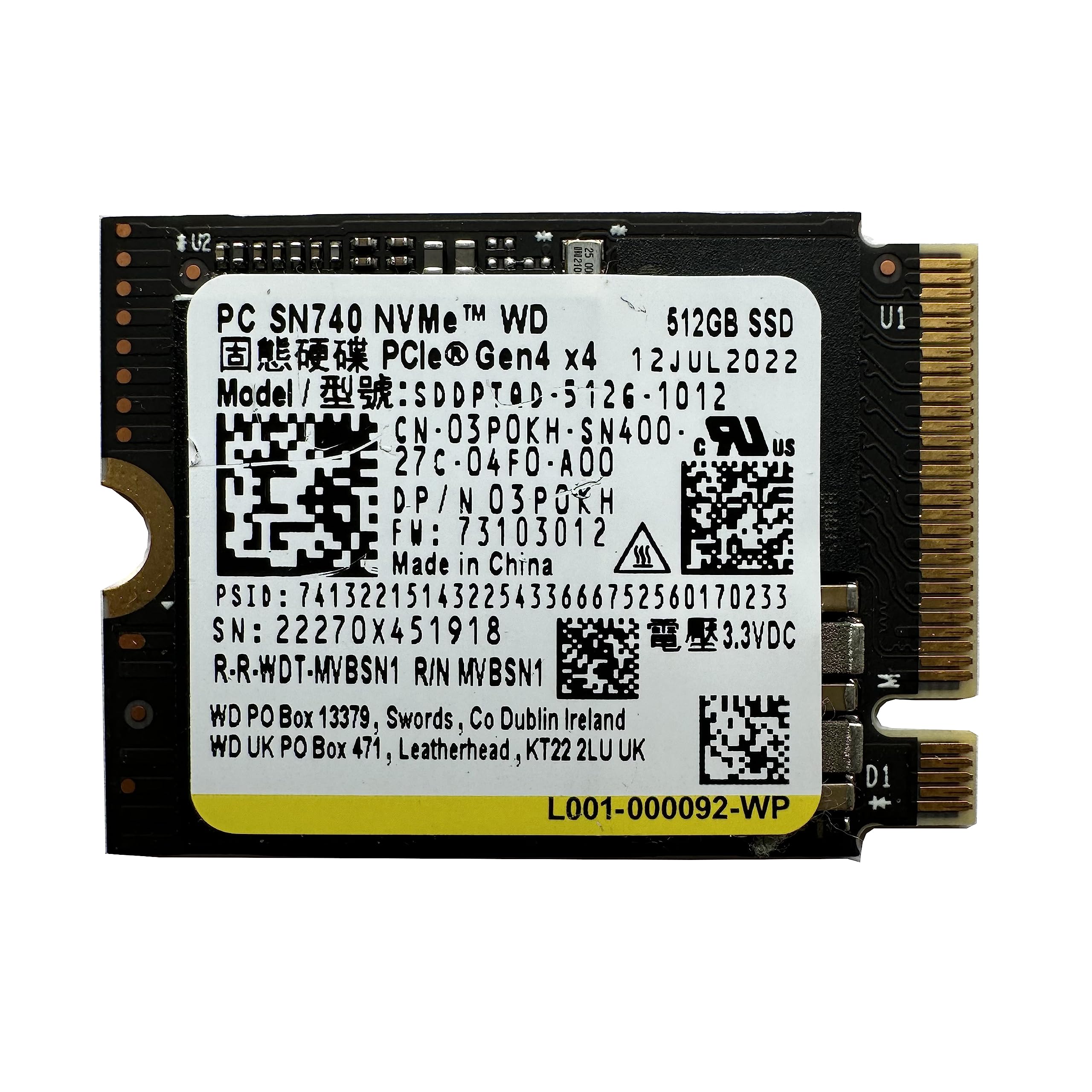 SN740 256GB 512GB SSD M.2 2230 30mm NVMe PCIe 4.0 Gen 4 x 4