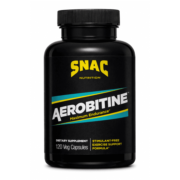 SNAC Aerobitine - Stimulant Free Pre-Workout Supplement for Maximum Endurance. Nitric Oxide Booster, Improves Blood Flow, Reduces Fatigue & Thermogenic Benefits. 120 Veggie Capsules