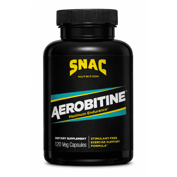 SNAC Aerobitine - Stimulant Free Pre-Workout Supplement for Maximum Endurance. Nitric Oxide Booster, Improves Blood Flow, Reduces Fatigue & Thermogenic Benefits. 120 Veggie Capsules